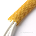 Yellow Expandable automotive braided wire sleeve